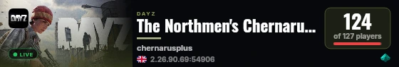 The Northmen's Chernarus | AU | Vanilla+ live status badge