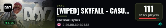 [WIPED] SKYFALL - CASUAL+ | LOOT+ | CARS+ | HIGH FPS+ live status badge