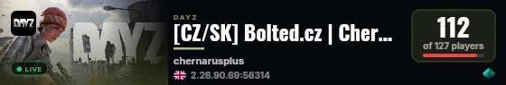 [CZ/SK] Bolted.cz | Chernarus PVP/PVE - WIPE 19/9 live status badge