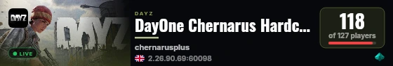 DayOne Chernarus Hardcore Survival #1 (1/2) - 1PP live status badge