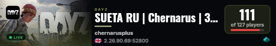 SUETA RU | Chernarus | 3PP | PVP MORE LOOT | WIPE 12.09 live status badge