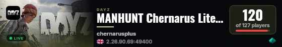MANHUNT Chernarus Lite #2 [1PP] WIPE 12.09 live status badge