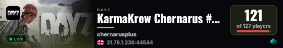 KarmaKrew Chernarus #3 NA - 1PP | VANILLA + MODS live status badge