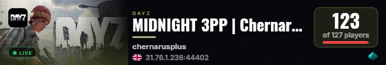 MIDNIGHT 3PP | Chernarus | WIPE 19.09 live status badge