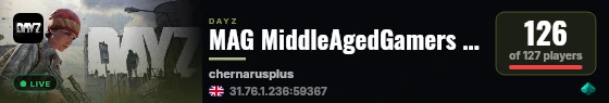 MAG MiddleAgedGamers #1 PVE CHERNO|FRESH-WIPED 15 JUL live status badge