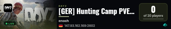 [GER] Hunting Camp PVE|DINOS|CRAFTING ! Wartungsarbeiten ! live status badge