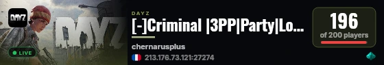 [-]Criminal |3PP|Party|Loot+|Guns+|Map live status badge