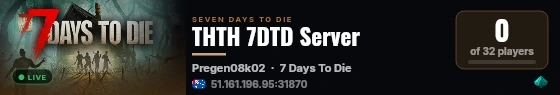 THTH 7DTD Server live status badge