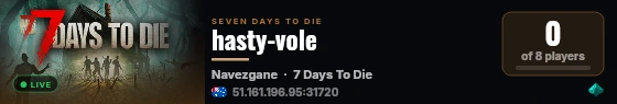 hasty-vole live status badge