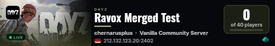 Ravox Merged Test live status badge