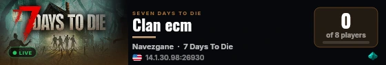 Clan ecm live status badge