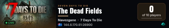 The Dead Fields live status badge