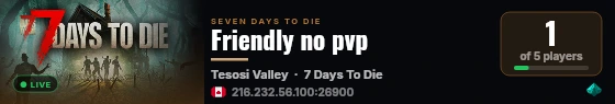 Friendly no pvp live status badge