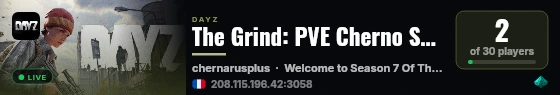 The Grind: PVE Cherno Season 7 live status badge
