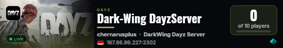 Dark-Wing DayzServer live status badge