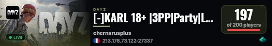 [-]KARL 18+ |3PP|Party|Loot+|Guns+|Map live status badge