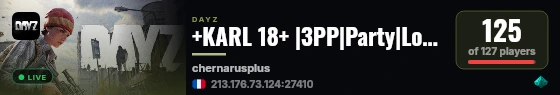+KARL 18+ |3PP|Party|Loot+|Guns+|Map live status badge