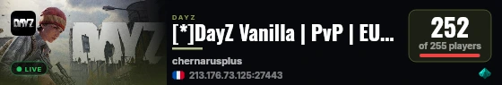 [*]DayZ Vanilla | PvP | EU Maps+ live status badge