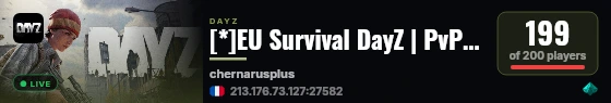 [*]EU Survival DayZ | PvP Vanilla+ live status badge