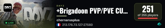 +Brigadoon PVP/PVE CUSTOM BUILDING | Quests | Cars | Trader | 20x Loot live status badge