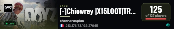 [-]Chiowrey |X15LOOT|TRADER|BOATS|HELIS|EVENTS live status badge