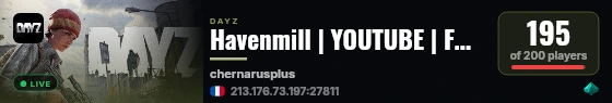 Havenmill | YOUTUBE | FREE LOOT | FRESH | Chenarus live status badge
