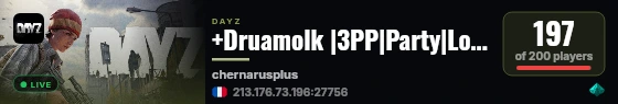+Druamolk |3PP|Party|Loot+|Guns+|Map live status badge