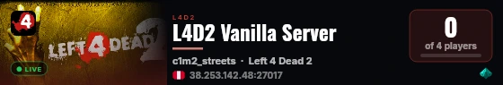 L4D2 Vanilla Server live status badge