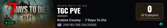 TGC PVE live status badge