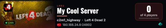 My Cool Server live status badge
