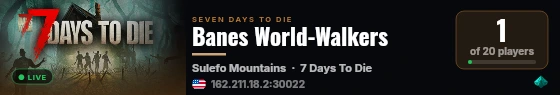 Banes World-Walkers live status badge