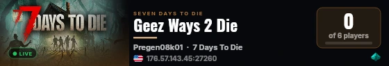 Geez Ways 2 Die live status badge