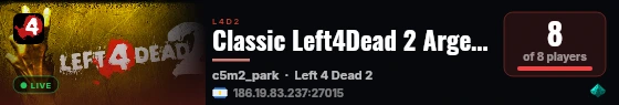 Classic Left4Dead 2 Argentina Server live status badge