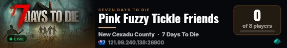 Pink Fuzzy Tickle Friends live status badge