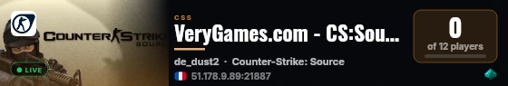 VeryGames.com - CS:Source live status badge