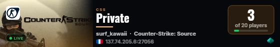 Private live status badge