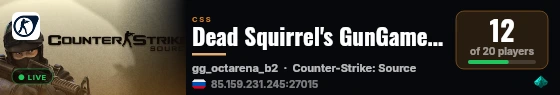 Dead Squirrel's GunGame Server live status badge