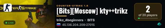 [Bits][Moscow] kty++trikz live status badge