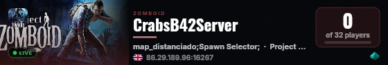 CrabsB42Server live status badge