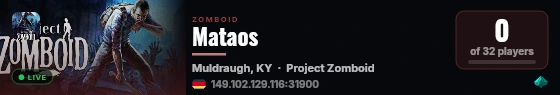 Mataos live status badge