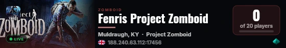 Fenris Project Zomboid live status badge