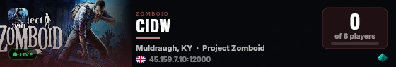 CIDW live status badge
