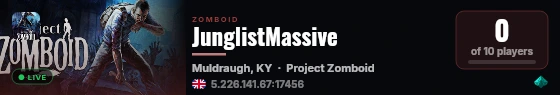 JunglistMassive live status badge