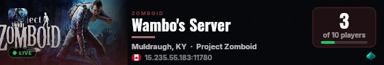 Wambo's Server live status badge
