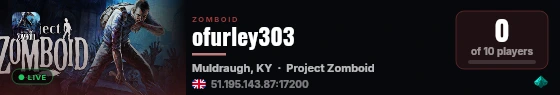 ofurley303 live status badge