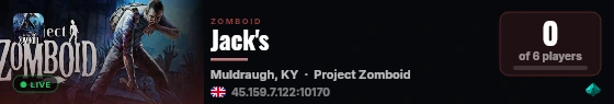 Jack's live status badge