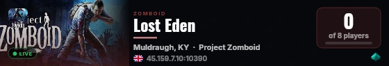 Lost Eden live status badge