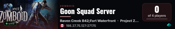 Goon Squad Server live status badge