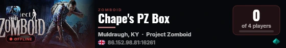 Chape's PZ Box live status badge
