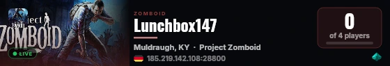 Lunchbox147 live status badge